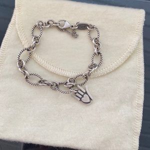 James Avery Oval Twist Charm bracelet with Charm.